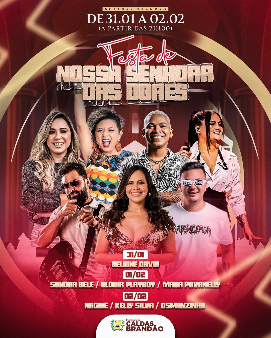 PREFEITURA DE CALDAS BRANDÃO ANUNCIA 'LINE-UP' DA TRADICIONAL FESTA DE NOSSA SENHORA DAS DORES