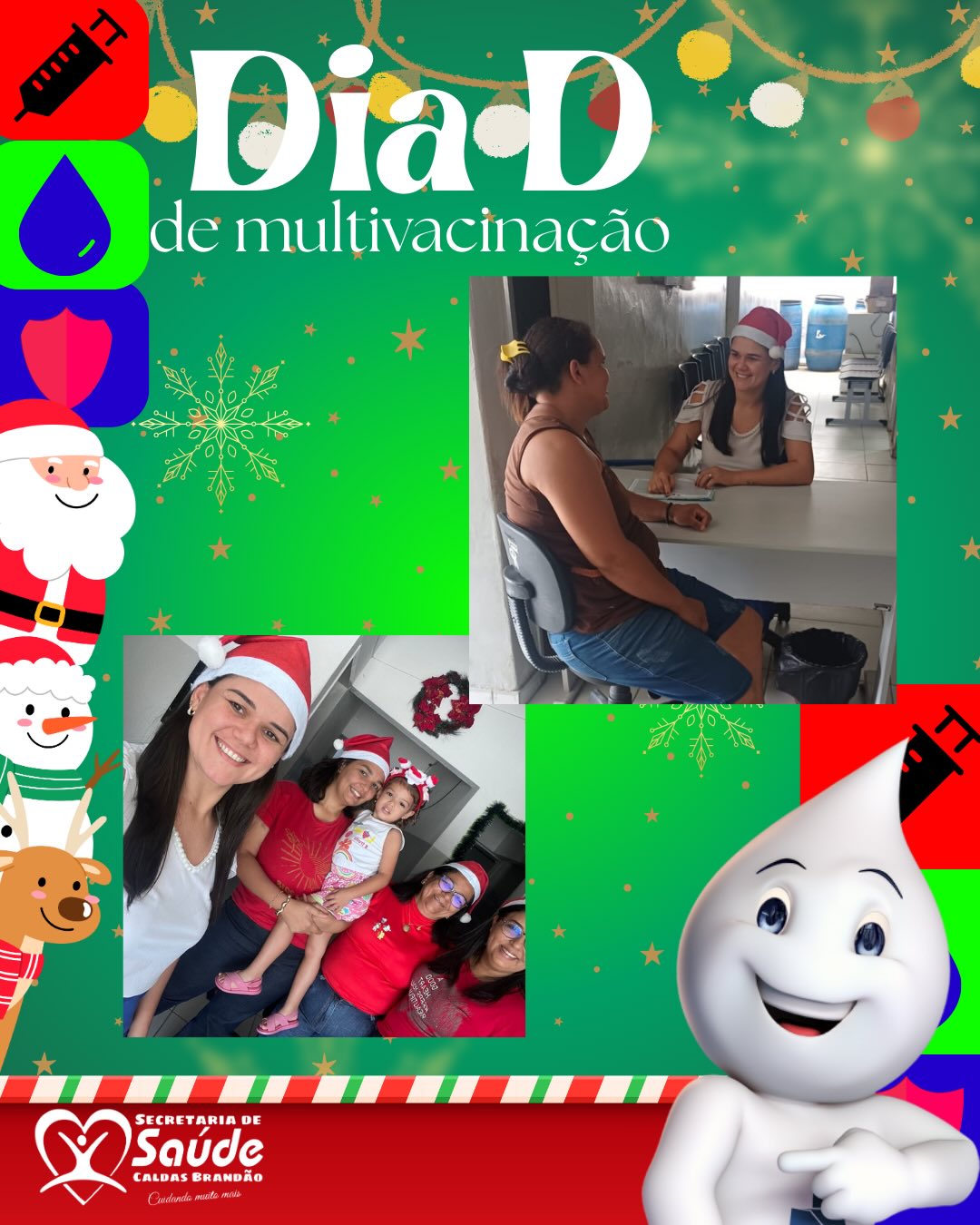 CALDAS BRANDÃO ENCERRA 2025 COM DIA D DE MULTIVACINAÇÃO EM CLIMA DE NATAL