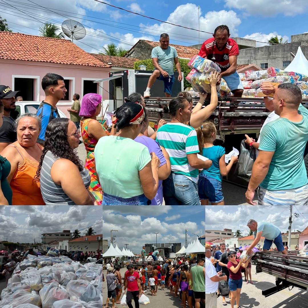 PREFEITURA DE CALDAS BRANDÃO REALIZA ENTREGA DE CESTAS BÁSICAS DURANTE FESTA DE NOSSA SENHORA DAS DORES