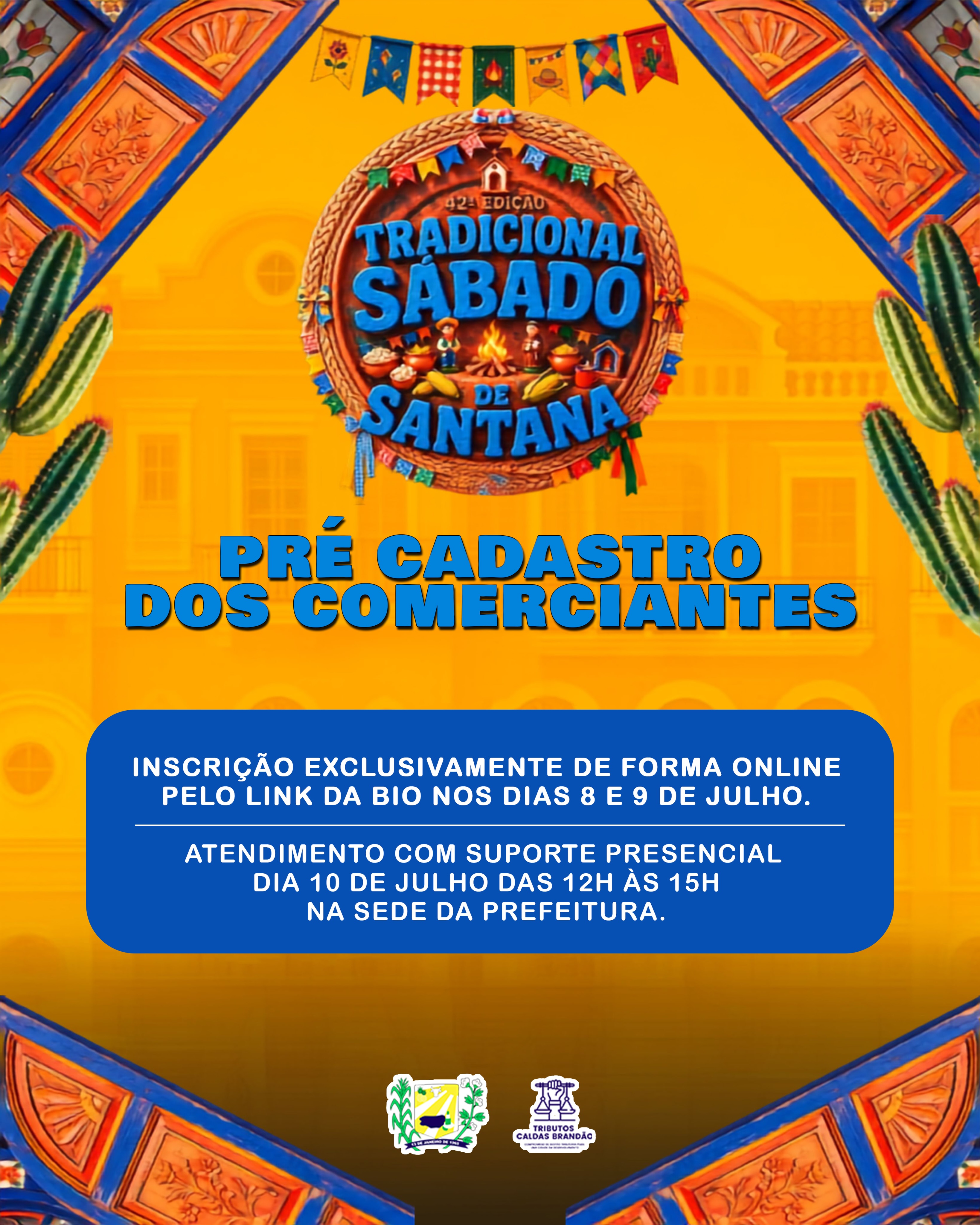 PREFEITURA DE CALDAS BRANDÃO ABRE PRÉ-CADASTRO PARA COMERCIANTES QUE DESEJAM PARTICIPAR DA FESTA DE SANTANA 2026